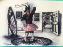 Blitz Doberman Road Rovers 90s cartoon pink Tutu Blitz the Dobie poses in a pink spangly tutu singing “I’m a barbie girl”, only then to b secretly discovered by the other rovers peeking behind the doorway...